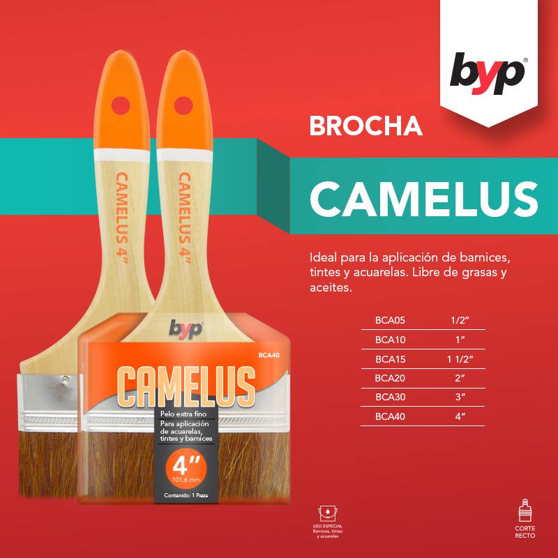 BYP BROCHA CAMELUS DE PELO EXTRA FINO