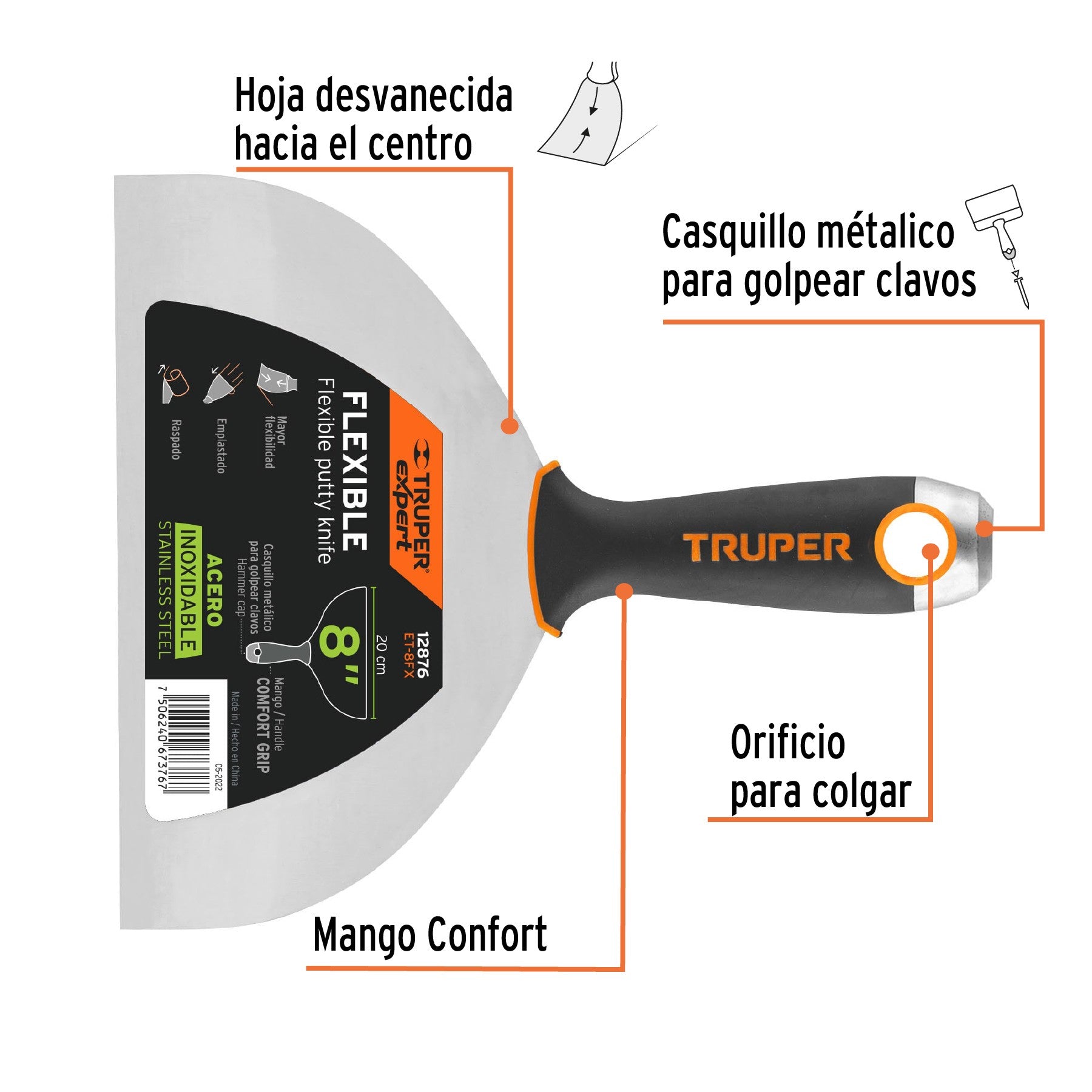 TRUPER ESPATULA FLEXIBLE 8'' EXPERT
