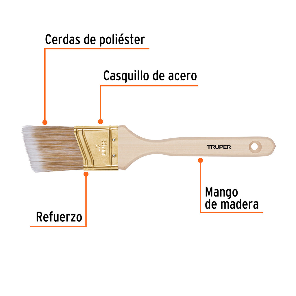 TRUPER BROCHA SINTETICA ANGULAR MADERA