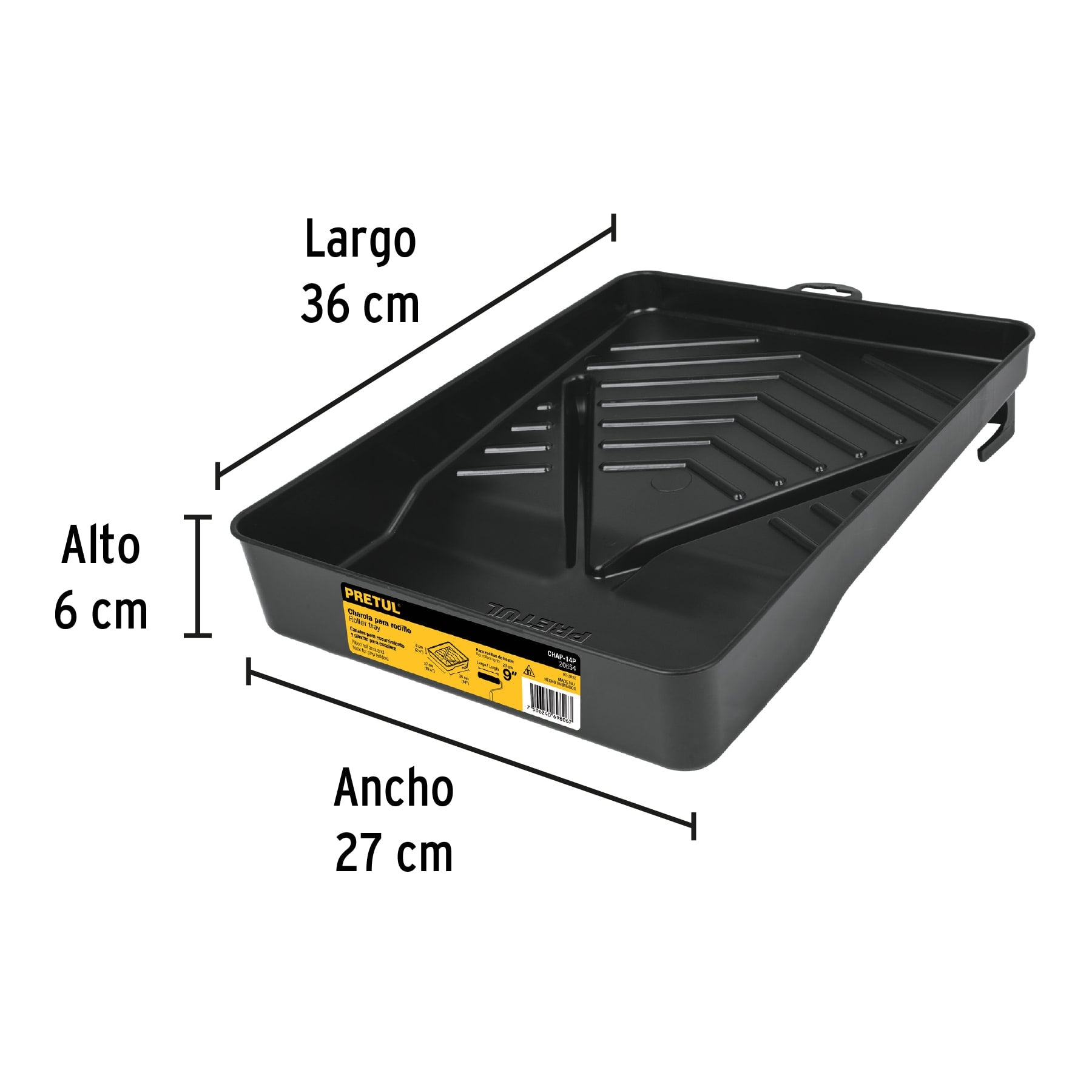 PRETUL CHAROLA DE PLASTICO 14''