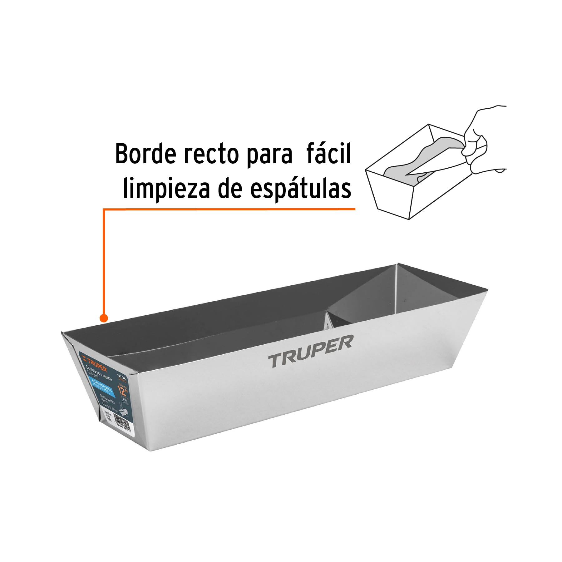 TRUPER CHAROLA 12'' ACERO INOXIDABLE, TRUPER