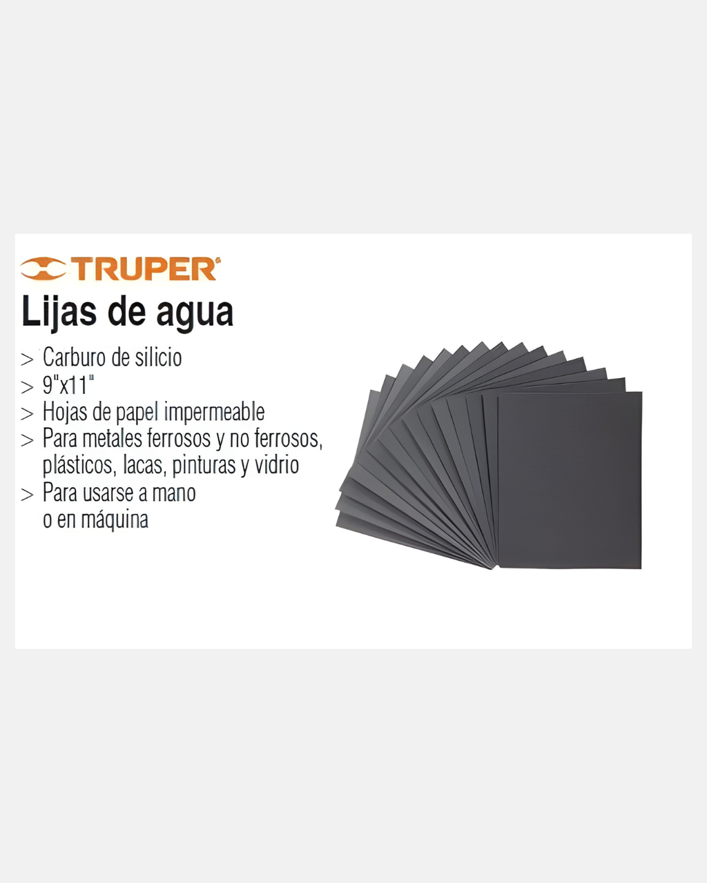 TRUPER LIJA DE AGUA GRANO 25 PZ