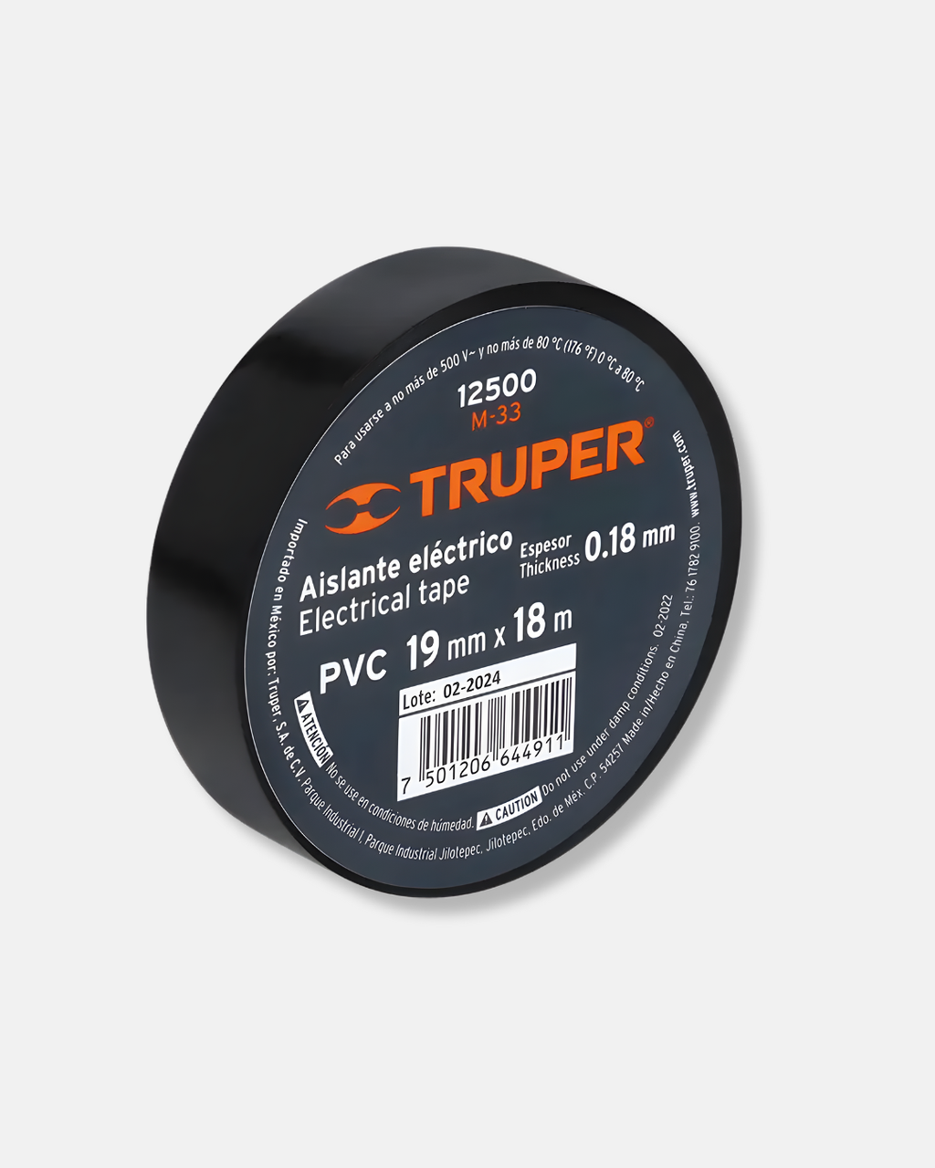 TRUPER CINTA DE AISLAR 18MX19MM, NEGRA, TRUPER