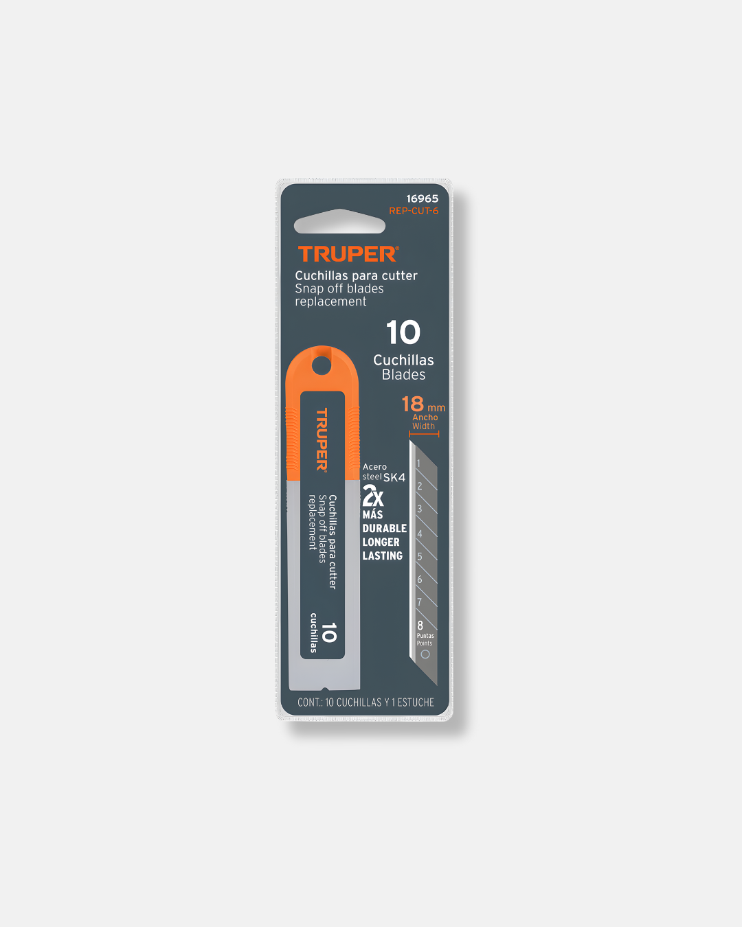 TRUPER ESTUCHE C/10 CUCHILLAS SK4 18MM CUTTER