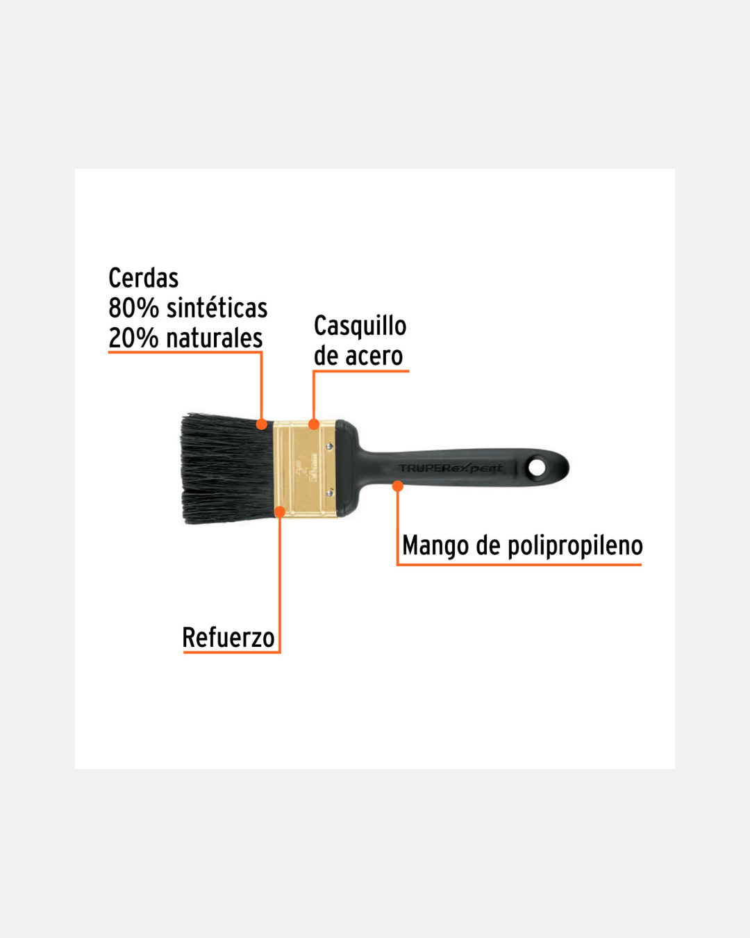 TRUPER EXPERT BROCHA PROFESIONAL MANGO PLÁSTICO
