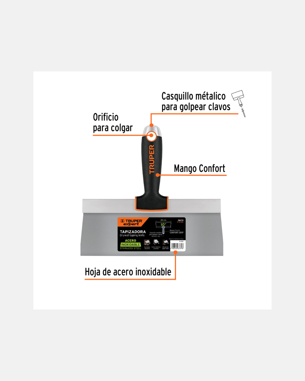 TRUPER ESPATULA TAPIZADORA 10"