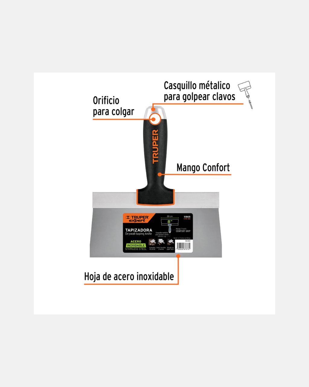 TRUPER ESPATULA TAPIZADORA 8"
