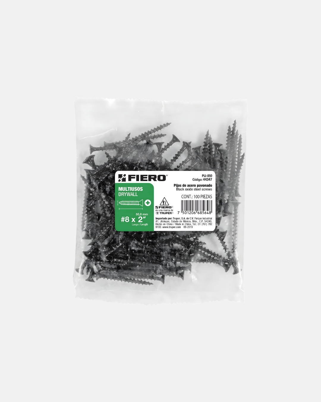 TRUPER PIJA MULTIUSOS #8 BOLSA 100 PIJAS