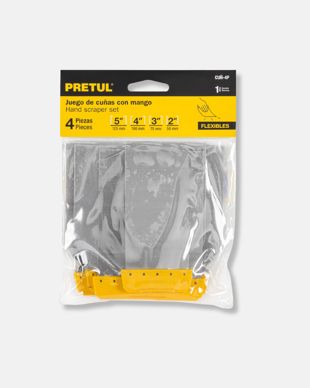 PRETUL JUEGO 4 CUÑAS MANGO PLASTICO