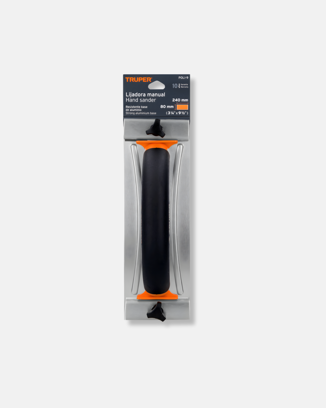 TRUPER LIJADORA MANUAL BASE ALUMINIO 8X24 CM