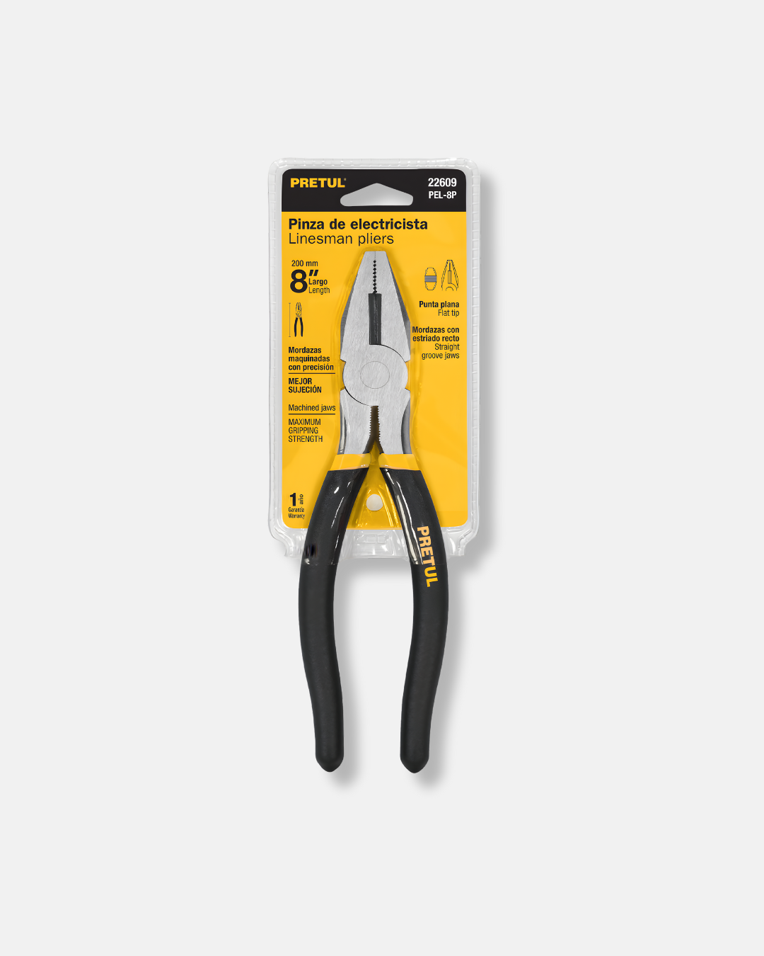 PRETUL PINZA PARA ELECTRICISTA 8'', MANGO PVC