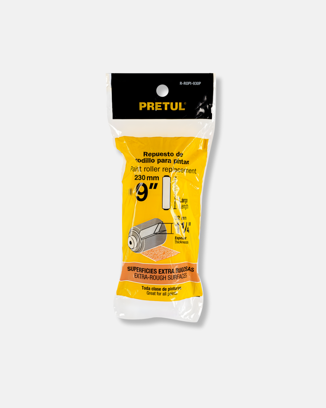 PRETUL FELPA P/RODILLO 9X1 1/4 SUPERFICIES EXTRA RUGOSAS
