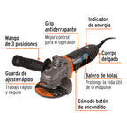 TRUPER ESMERILADORA ANGULAR 4 1/2'' 950W