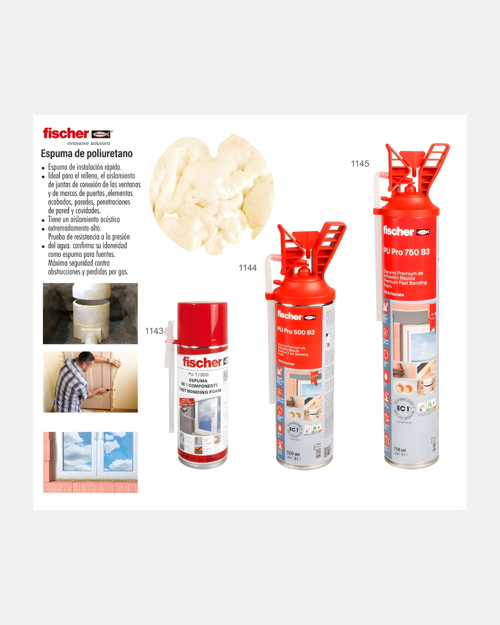 FISCHER ESPUMA DE RELLENO POLIURETANO
