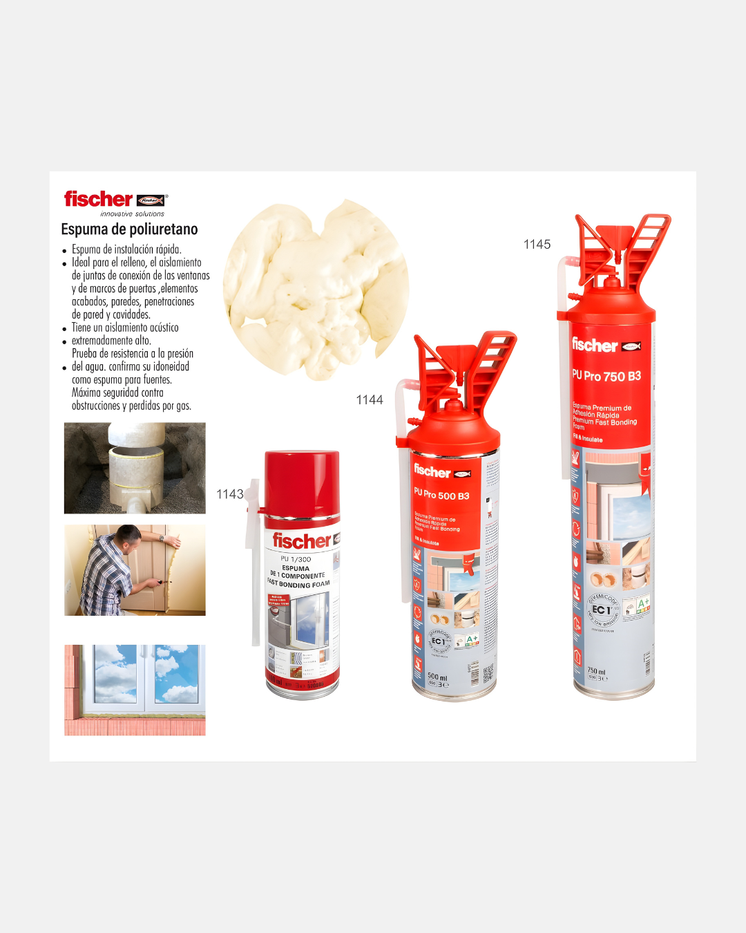 FISCHER ESPUMA DE RELLENO POLIURETANO