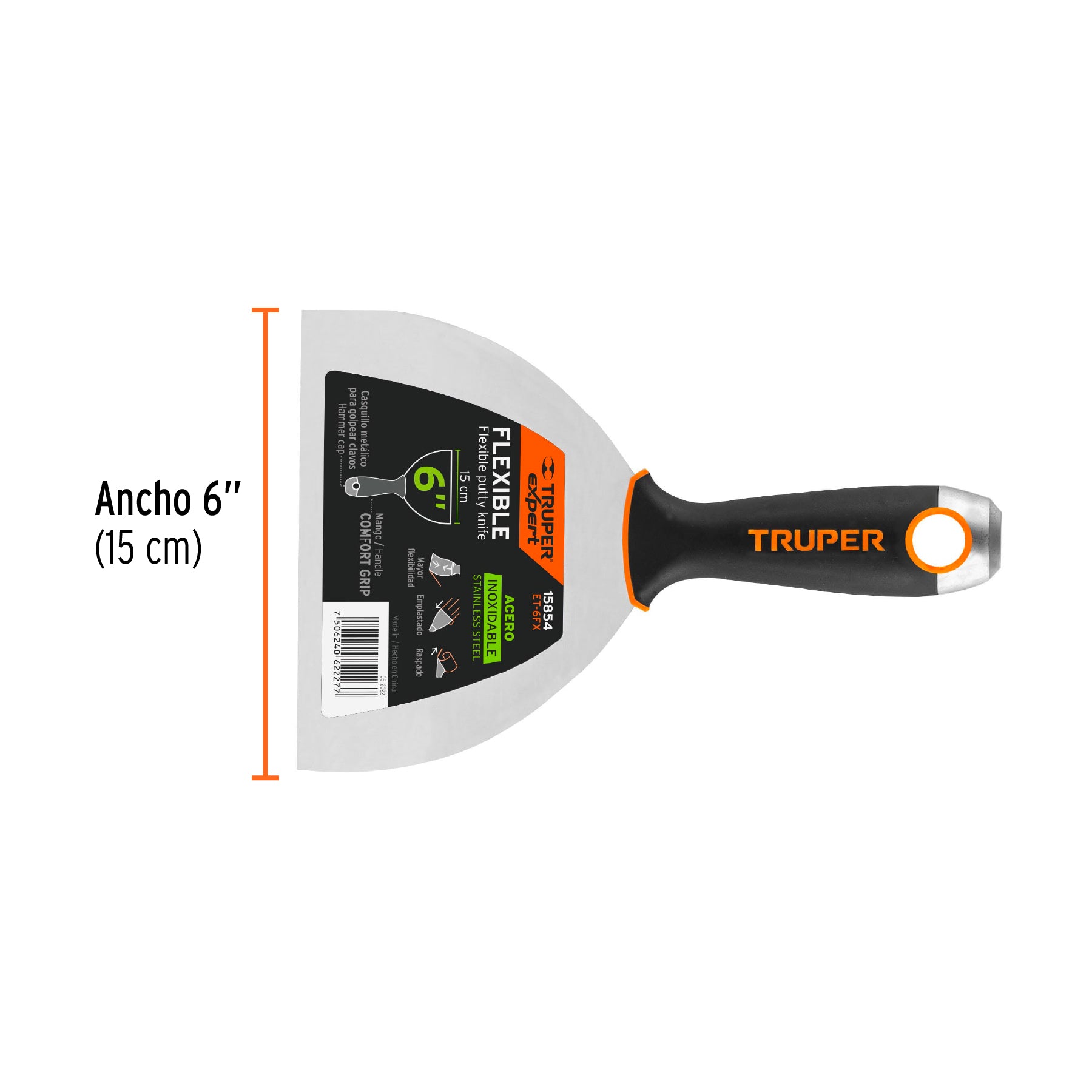 TRUPER ESPATULA FLEXIBLE 6'', MANGO CONFORT EXPERT