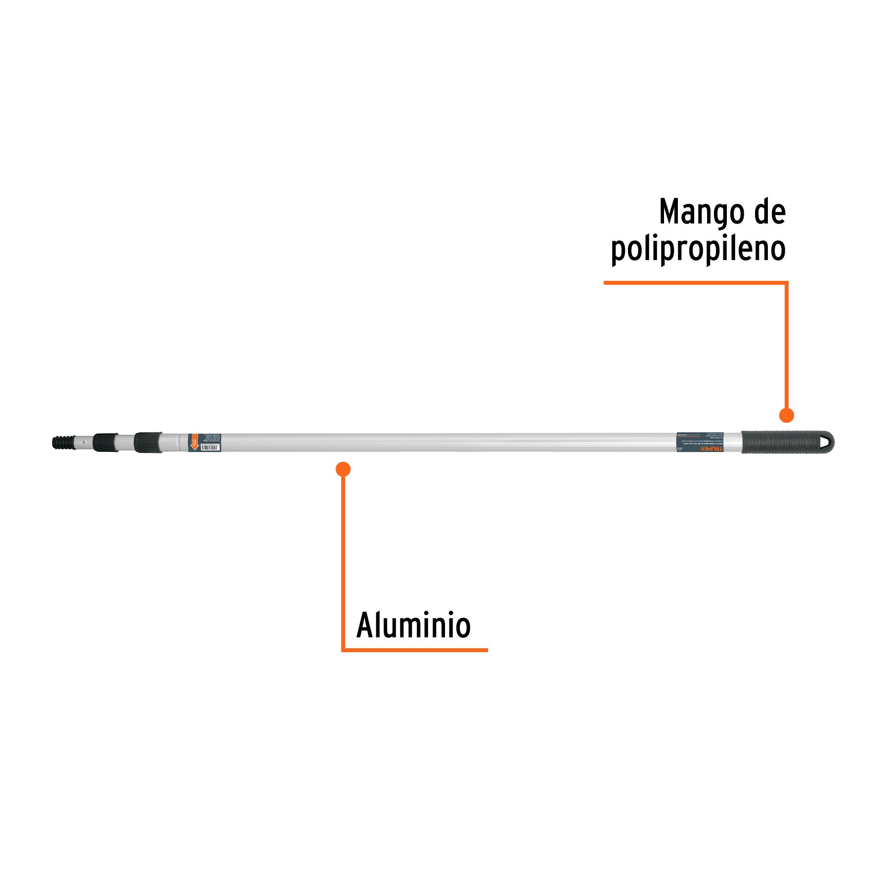 TRUPER EXTENSION ALUMINIO P/RODILLO 2M