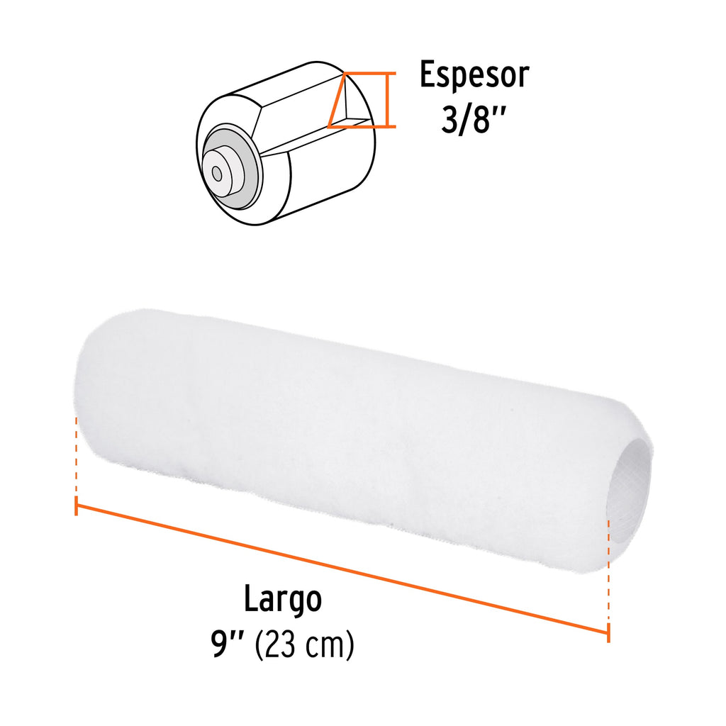 TRUPER FELPA P/RODILLO 9'' X 3/8'' SUPERFICIE LISA