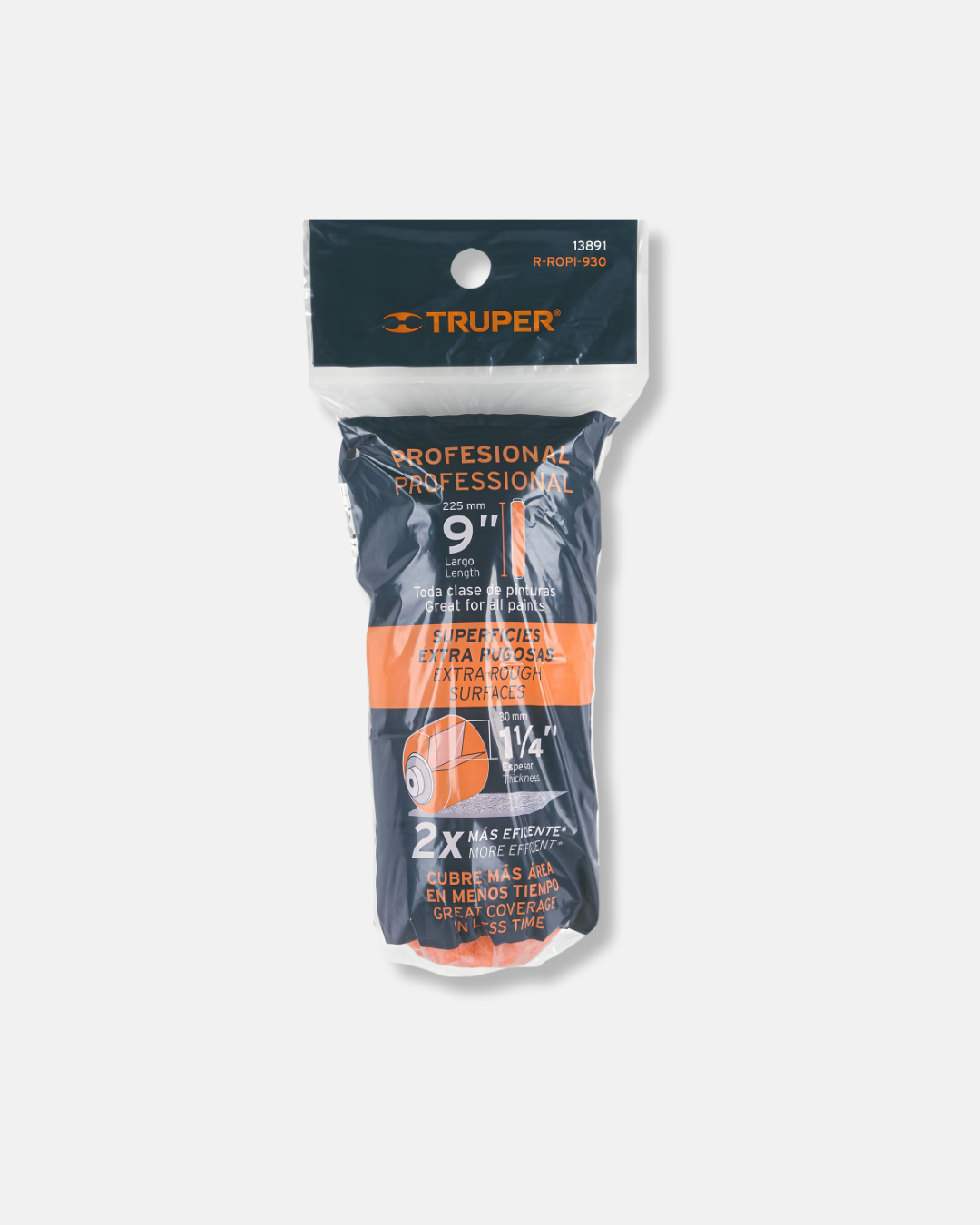 TRUPER FELPA PARA RODILLO 9'' X 1 1/4'' SUPERFICIE EXTRA RUGOSA