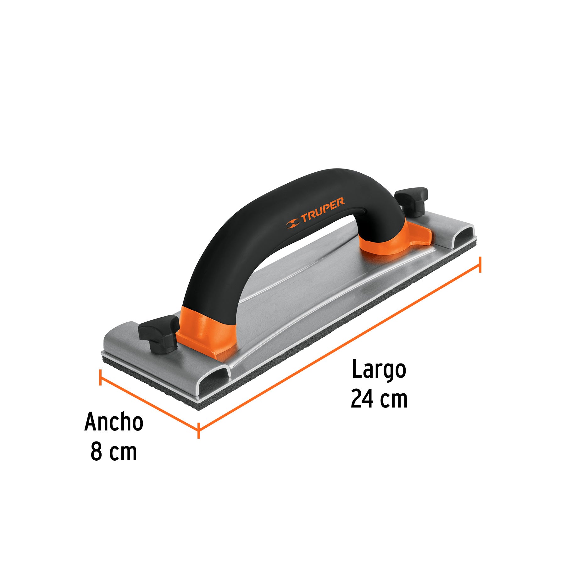 TRUPER LIJADORA MANUAL BASE ALUMINIO 8X24 CM
