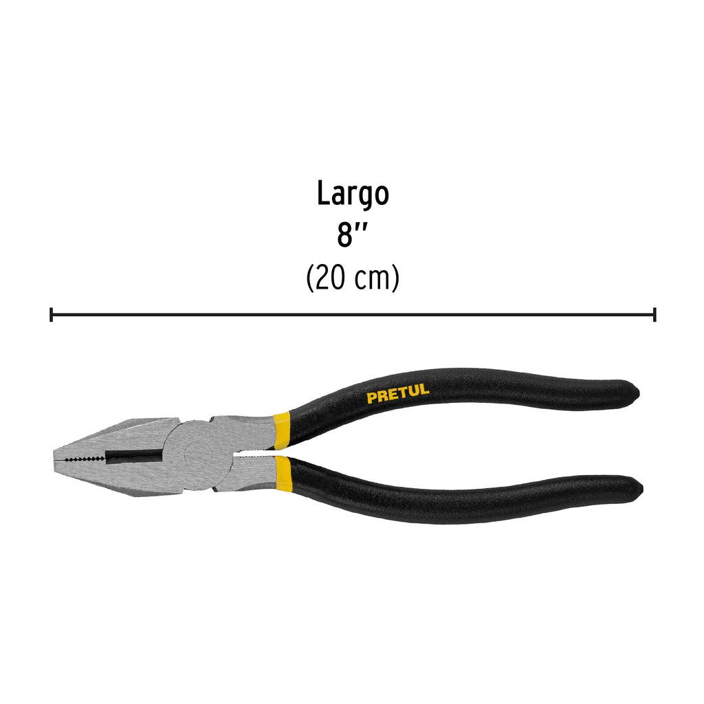 PRETUL PINZA PARA ELECTRICISTA 8'', MANGO PVC