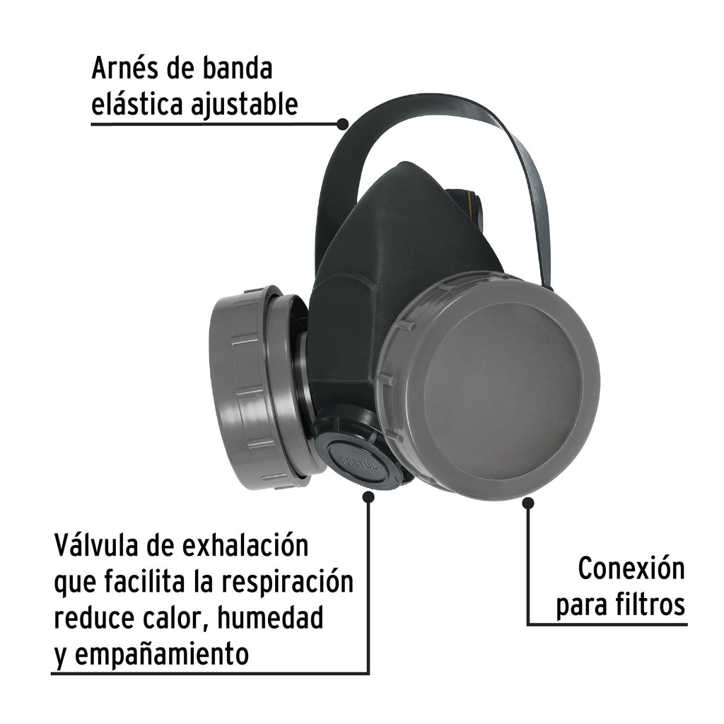 PRETUL RESPIRADOR SIN CARTUCHO 2 FILTROS