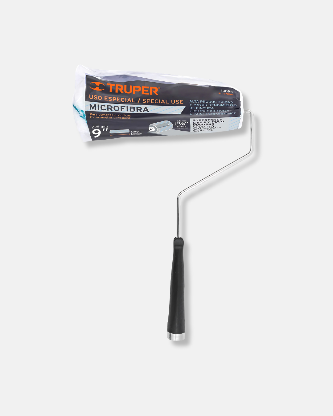 TRUPER RODILLO P/PINTAR 9''X3/8'', MICROFIBRA POCO RUGOSAS