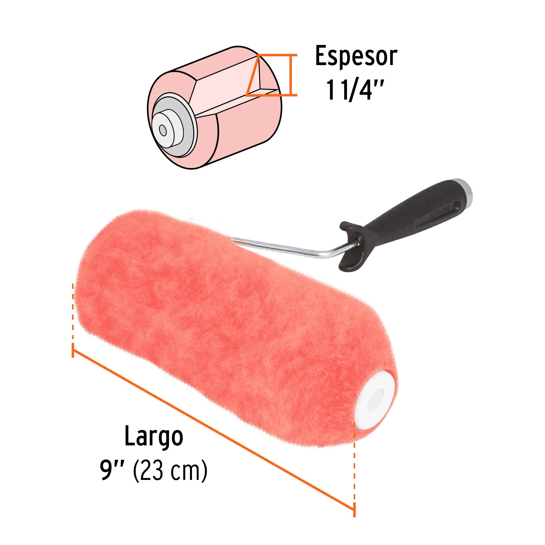 TRUPER RODILLO 9''X 1 1/4'' EXTRA RUGOSO