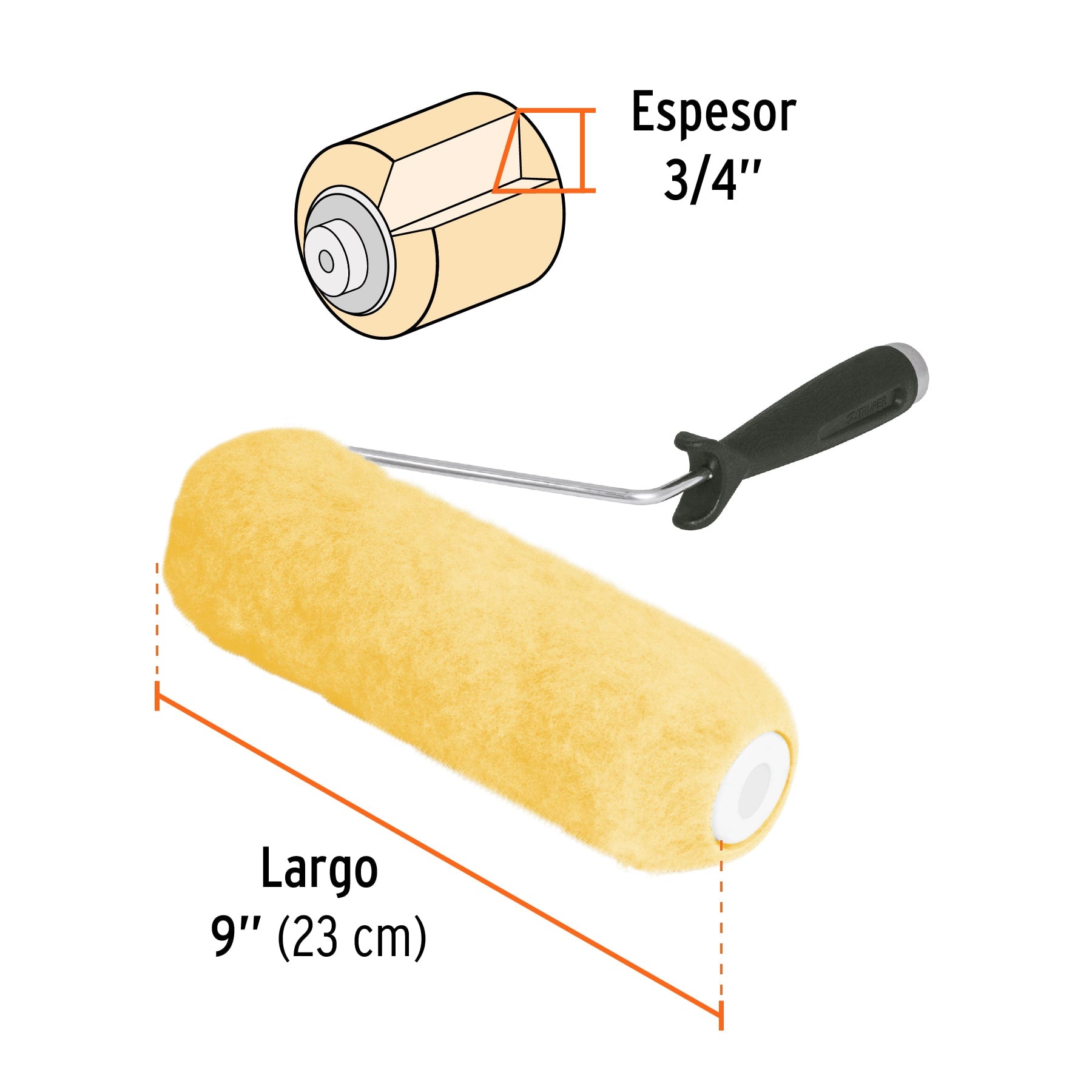 TRUPER RODILLO 9'' X 3/4'' RUGOSO