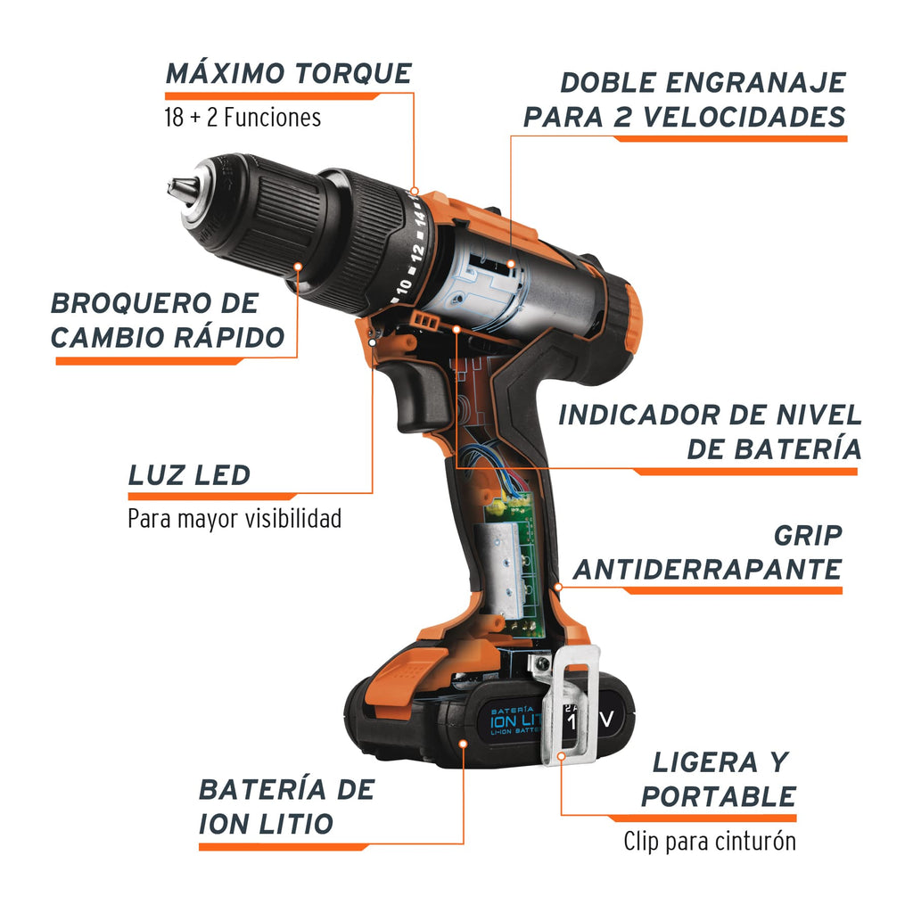 TRUPER ROTOMARTILLO INALAMBRICO 3/8 12V TRUPER PRO