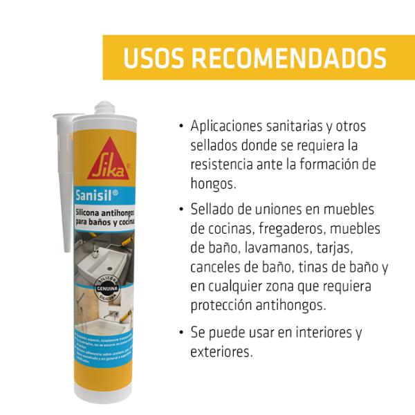 SIKA SANISIL TRANSPARENTE CARTUCHO (280 ML)