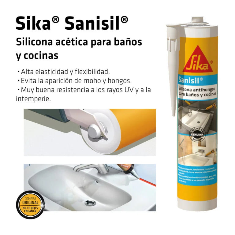 SIKA SANISIL TRANSPARENTE CARTUCHO (280 ML)