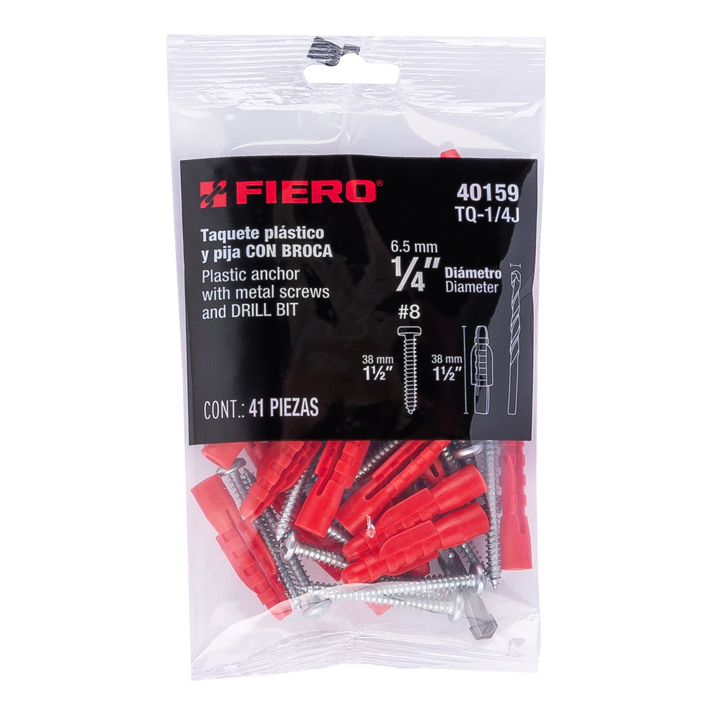 TRUPER KIT TAQUETES, PIJAS Y BROCA SET 20 PIEZAS