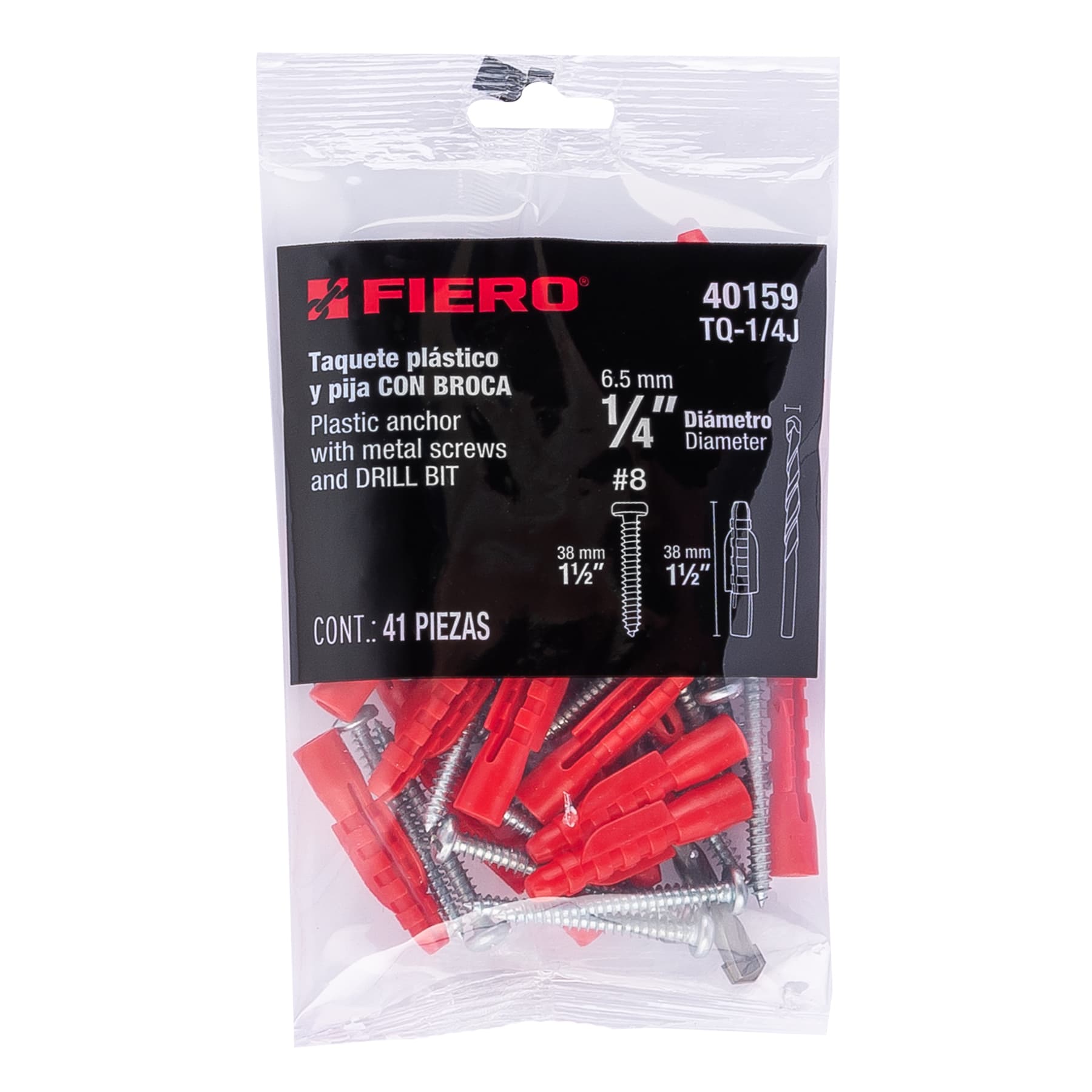 TRUPER KIT TAQUETES, PIJAS Y BROCA SET 20 PIEZAS