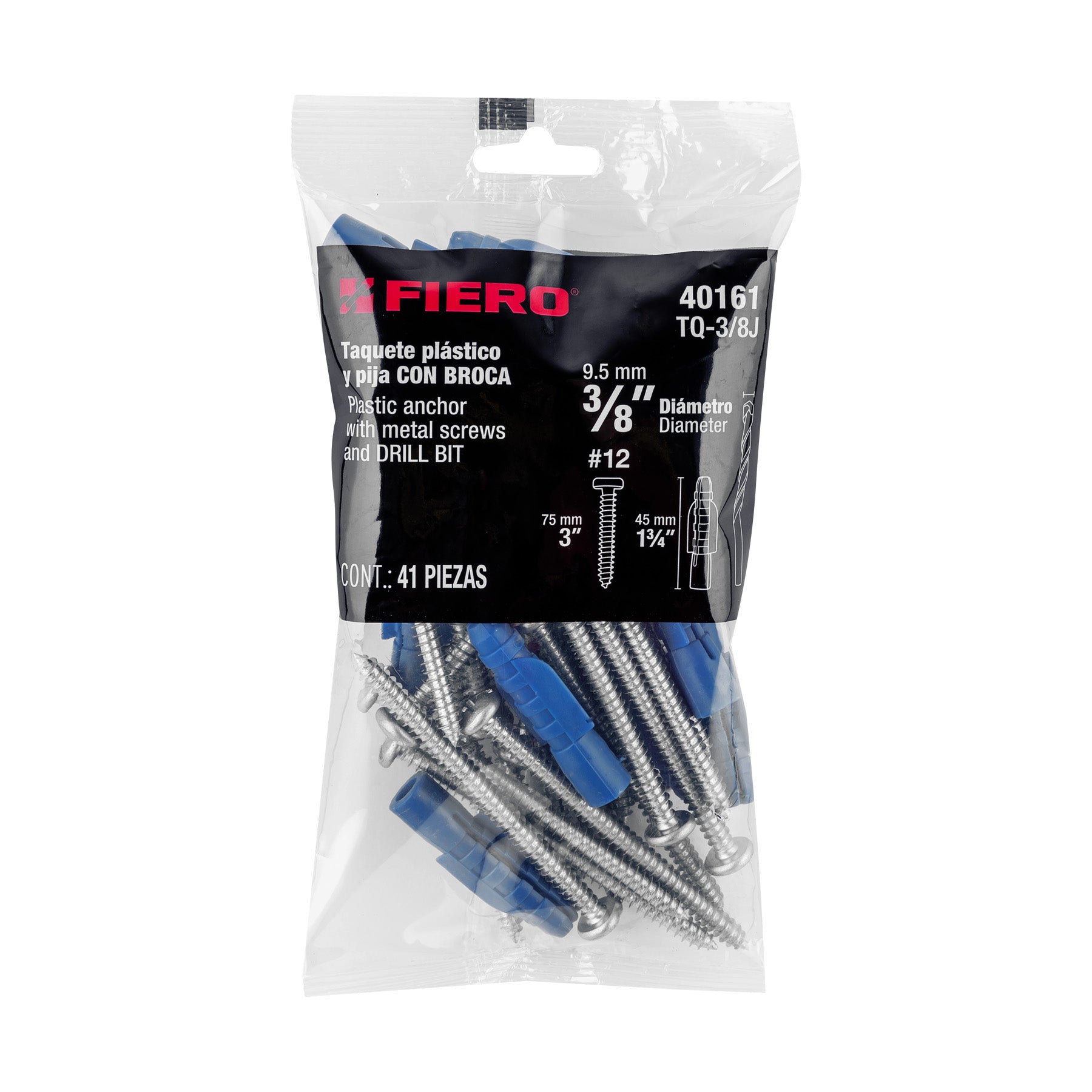 TRUPER KIT TAQUETES, PIJAS Y BROCA SET 20 PIEZAS